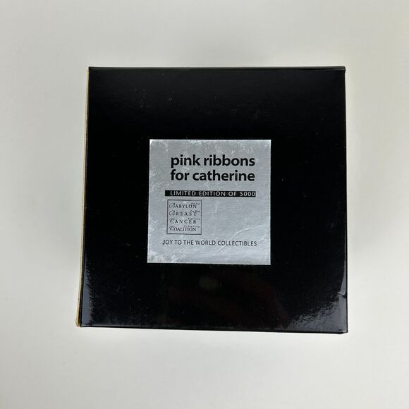 Vintage Blown Glass Pink Ribbons Breast Cancer Ornament Limited Edition with Box - Picture 8 of 13